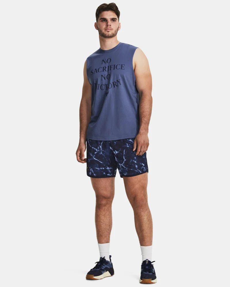 UNDER ARMOUR Blue Men's Project Rock Show Me Sweat Tank Top for Men | Best Price UAE